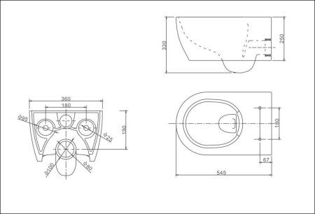 Унитаз подвесной SSWW CT2039V с тонкой крышкой, белый глянцевый