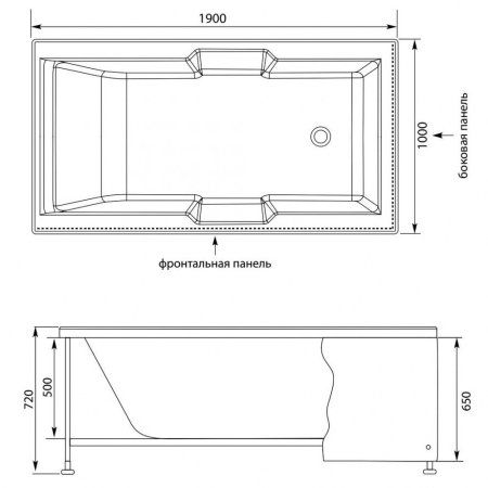 Акриловая ванна Aquanet Vega 00204046 190х100