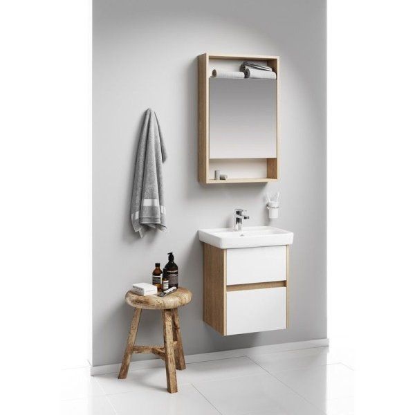Тумба с раковиной Aqwella Сити CI0105DB 50 дуб балтийский/белый