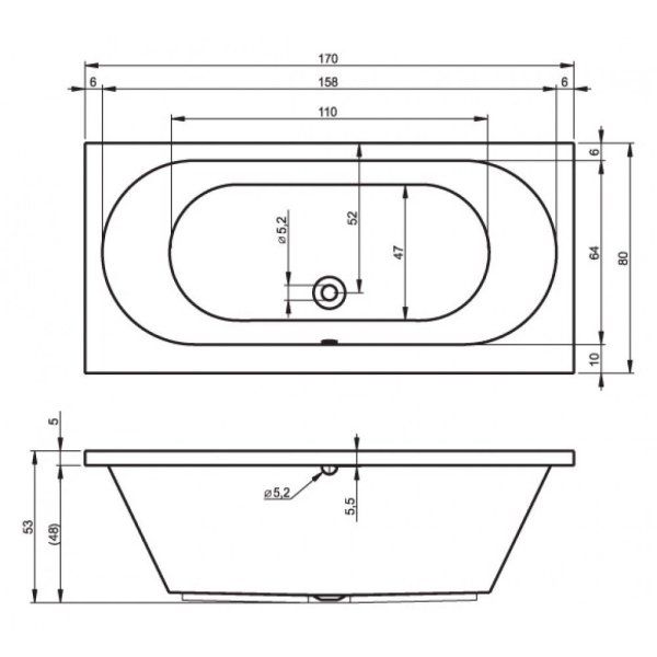 Ванна акриловая Riho Carolina BB5300500000000 170x80