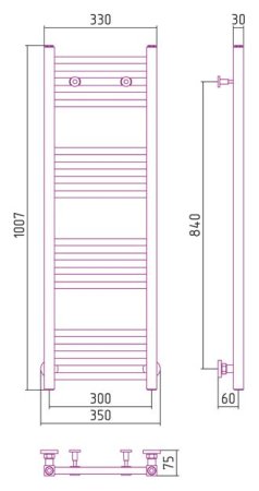 Полотенцесушитель водяной Сунержа Модус 1000х300 хром