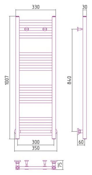 Полотенцесушитель водяной Сунержа Модус 1000х300 хром