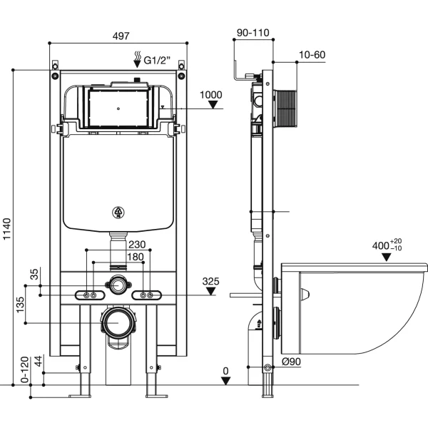 Инсталляция для унитаза Jacob Delafon E38064-NF