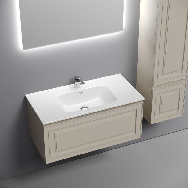 Тумба подвесная SANCOS Very 890х445х406, c одним  ящиком оснащенным доводчиками, Beige Soft , VR90CE