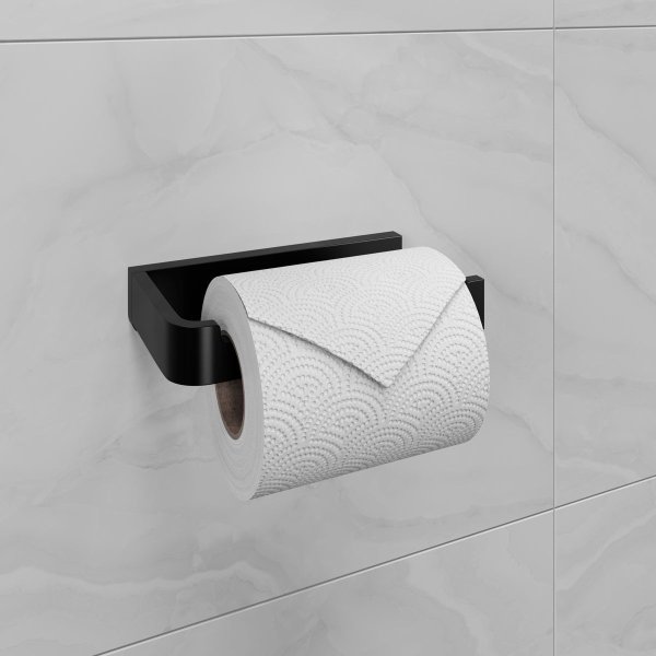 Держатель для туалетной бумаги  Lemark SMOOTH LINE открытый, чёрный матовый (9722008)
