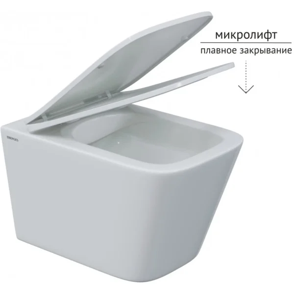 Унитаз подвесной Berges Floe S 082134 безободковый, с сиденьем микролифт, белый