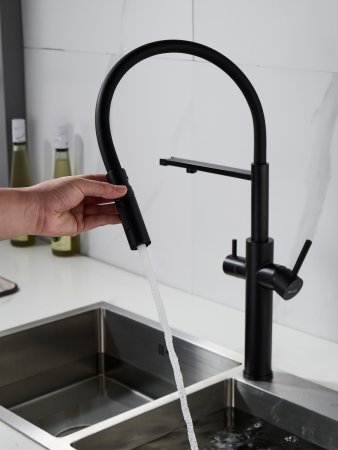 Смеситель для кухни Shevanik S478H, Черный