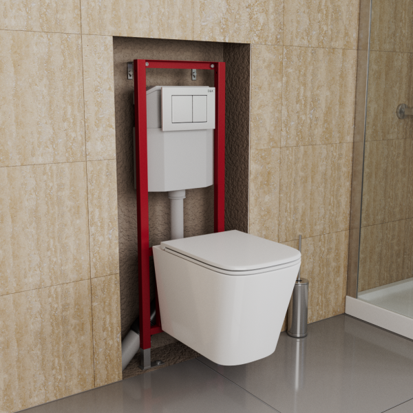 Инсталляция с белой клавишей DQ 400*165*1160мм (DI8640116)