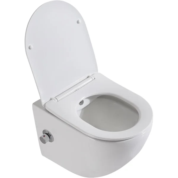 Унитаз подвесной BelBagno Uno BB3105CHR-BS/SC безободковый, с функцией биде, с сиденьем микролифт, белый