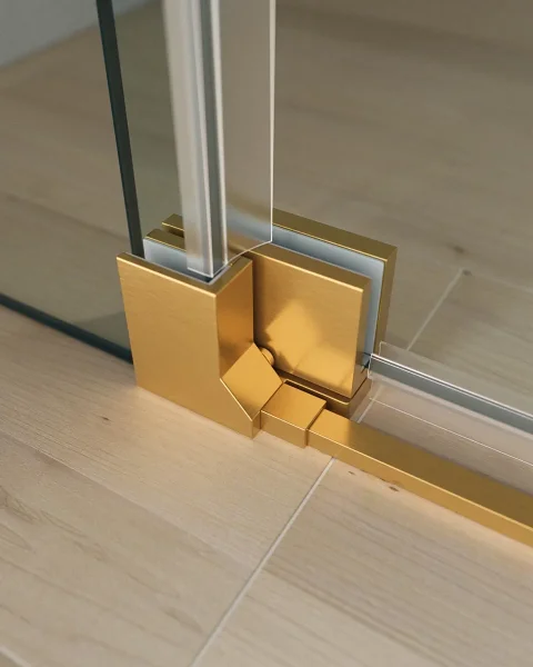 Душевой уголок Cezares Slider SLIDER-AH-2-80/90-90/100-C-BORO 90-100x80-90 см, профиль золотой матовый, стекло прозрачное