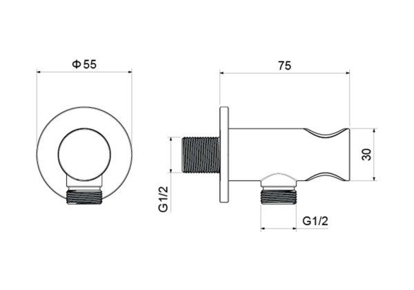 Шланговое подсоединение с держателем Aquatek AQ2464BG, золото шлифованное
