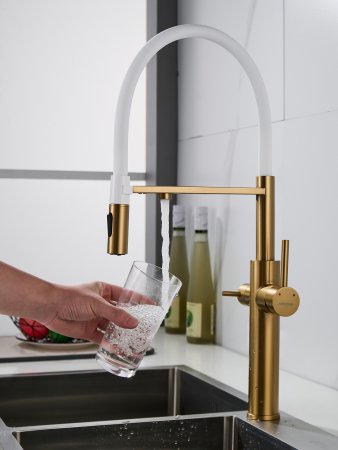 Смеситель для кухни Shevanik S478G, Золотой сатин