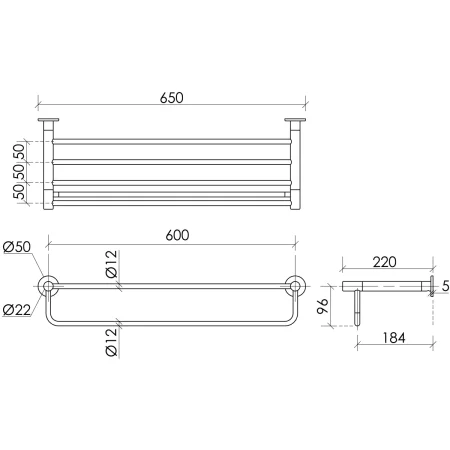 Полка для полотенец Sancos Base SC9028BN 65 см, никель
