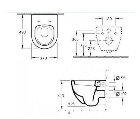 Унитаз подвесной Esbano Aster безободковый, черный матовый