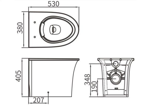 Унитаз напольный AHB2191H / крышка AB2230