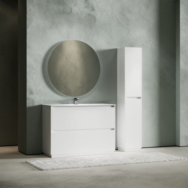 Тумба под раковину SANCOS Libra Floor напольная, 1190х450х840, c двумя ящиками оснащенными доводчиками, белый глянец ,  LB120F-1W