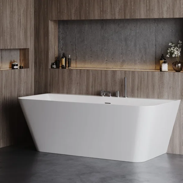 Смеситель на борт ванны AQUAme Siena AQM6219GM с душевым гарнитуром, оружейная сталь