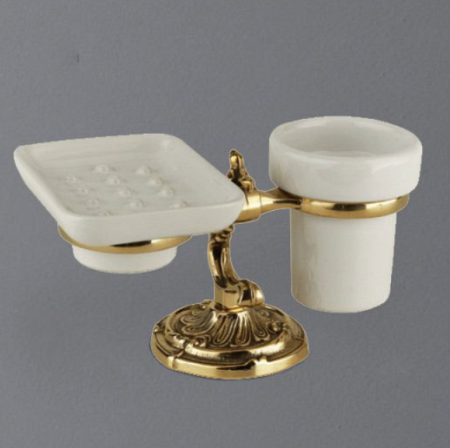 Стакан и мыльница  Art&Max Barocco AM-1789-Do-Ant  настольные золото