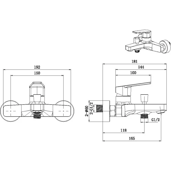 Смеситель для ванны Allen Brau Eclipse 5.E1003-31 черный матовый