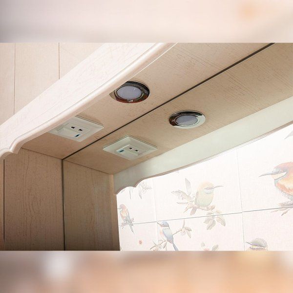 Зеркало со шкафчиком Бриклаер КАНТРИ 115S, бежевый дуб прованс