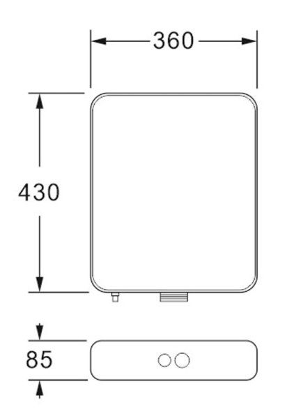Бачок пластиковый AZARIO 360x85x430 с соединительной трубой, белый (AZ-967)