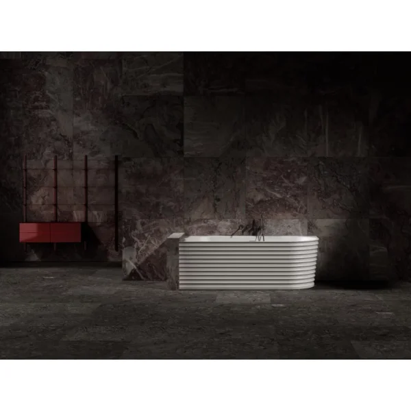 Ванна из литьевого мрамора Abber Stein AS9651 170x80 см L, белый матовый