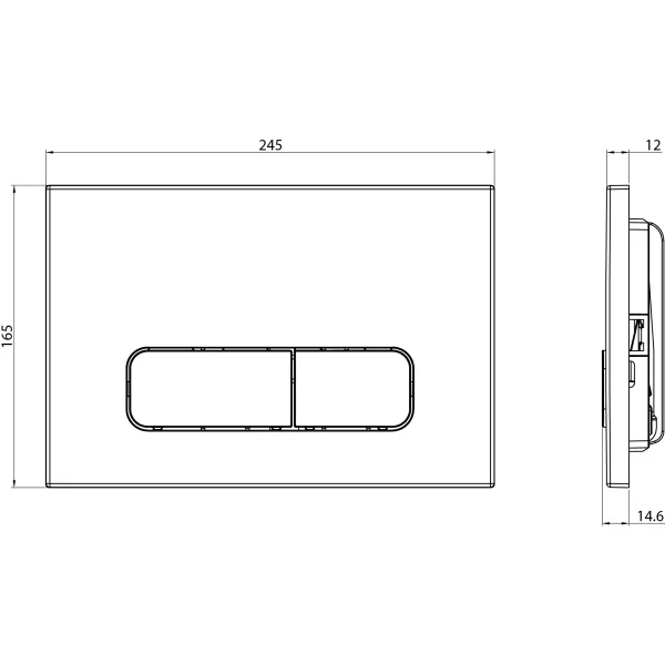 Кнопка смыва Charus Elegia FP.320.GRP.01 для инсталляции, графит матовый