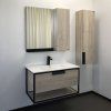 Тумба-умывальник COMFORTY "Бонн-90" дуб дымчатый с  раковиной Quadro 90