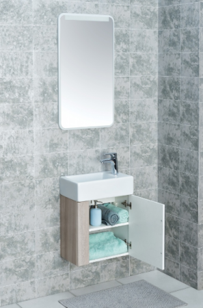 Тумба с раковиной Aquaton Вита 1A221401VTD70 45 белый глянец/ясень шимо