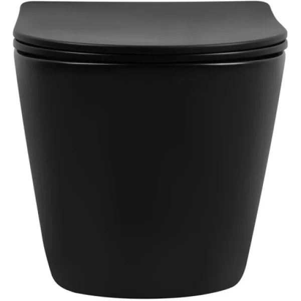 Унитаз подвесной Abber Bequem AC1102TMB безободковый, торнадо, с сиденьем микролифт, черный матовый