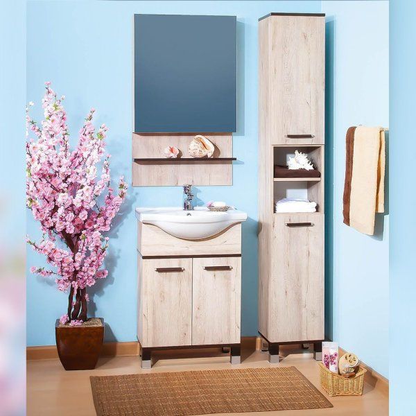 Зеркальный шкаф Бриклаер ТЕХАС 60 см, кантри/венге