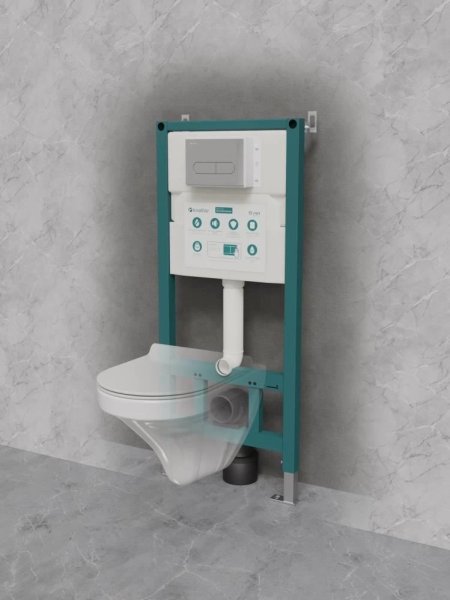 Инсталляция для подвесного унитаза Knotlor ISWC501FG, бирюзовый