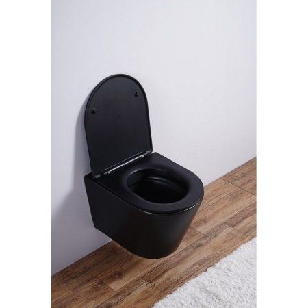Унитаз подвесной Esbano Clavel безободковый, черный матовый