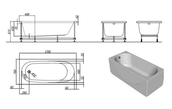 Акриловая ванна Kolpa San Tamia 170х70