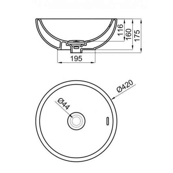 Раковина Noken Forma Rondo N350798850 42х42 белый