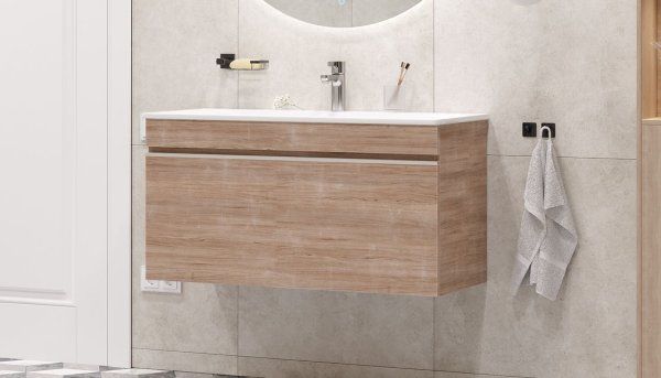 Тумба Velvex подвесная Pulsus 100 Дуб сонома (tp.PUL.PUL.100.1Y дуб сонома)