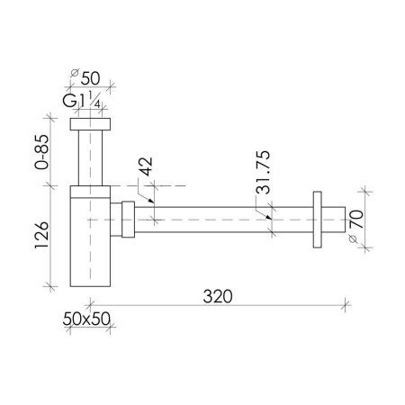 Сифон бутылочный для раковины Ceramica Nova 70002MB черный матовый