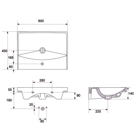 Раковина Cersanit City UM-CIT60/1 60