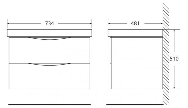 Тумба с раковиной BelBagno Fly 70 rovere grigio