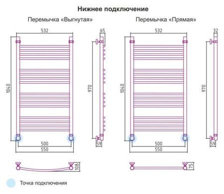 Полотенцесушитель водяной Сунержа Богема 1000x500 состаренная бронза выгнутый