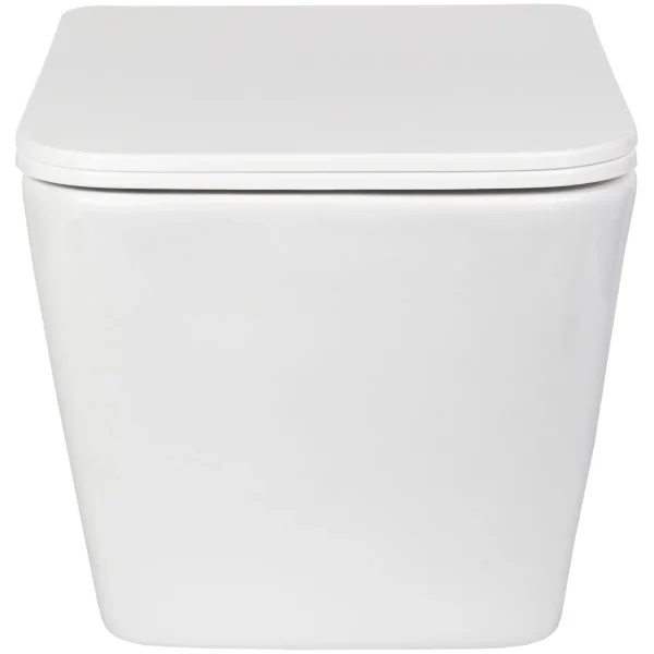 Унитаз подвесной Bond Cube F14-10 безободковый, торнадо, с сиденьем микролифт, белый глянец