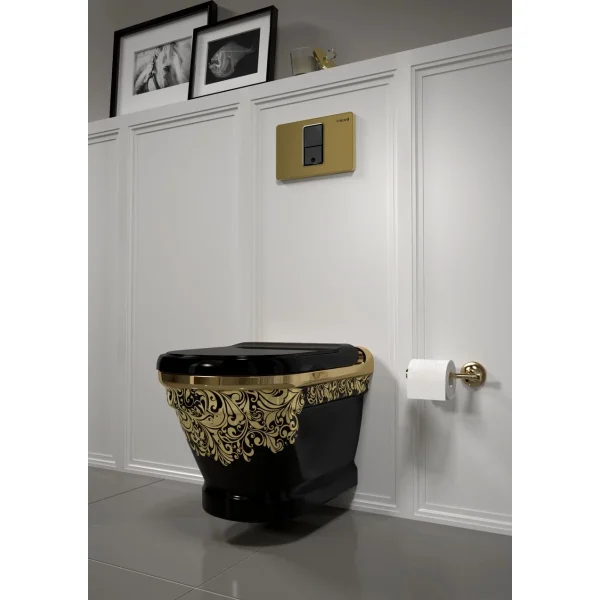 Кнопка смыва Creavit FP8001.04 для инсталляции, сенсорная, питание от сети, золотой матовый