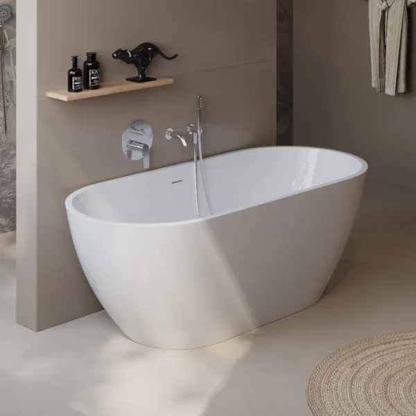 Акриловая ванна BelBagno Uno BB701-1400-720-K 140x72 см, отдельностоящая, белый