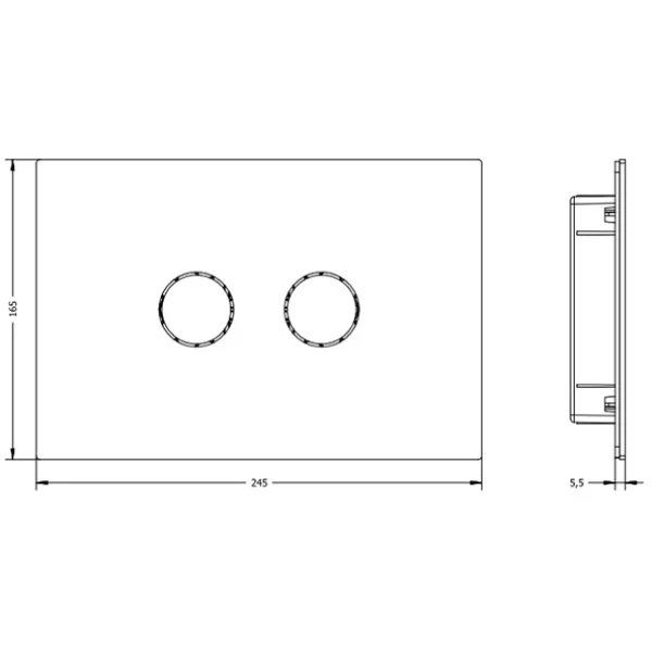 Кнопка смыва Artceram Inox-715 715.000.BM для инсталляции, черный матовый