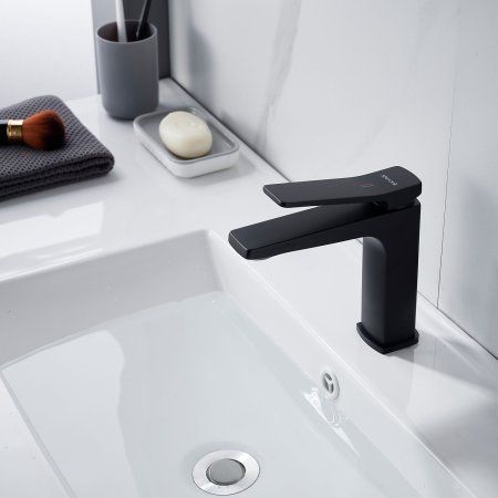 Смеситель для ванны однорычажный с гайкой Shevanik S4601H, Черный
