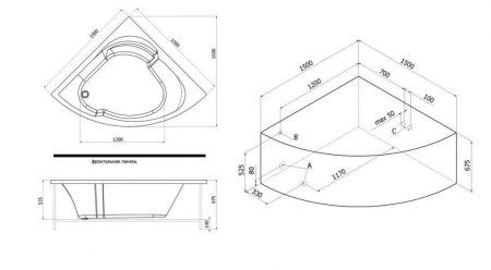 Акриловая ванна Aquanet Bali 00203906 150х150