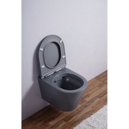 Унитаз подвесной Esbano Clavel безободковый, серый матовый