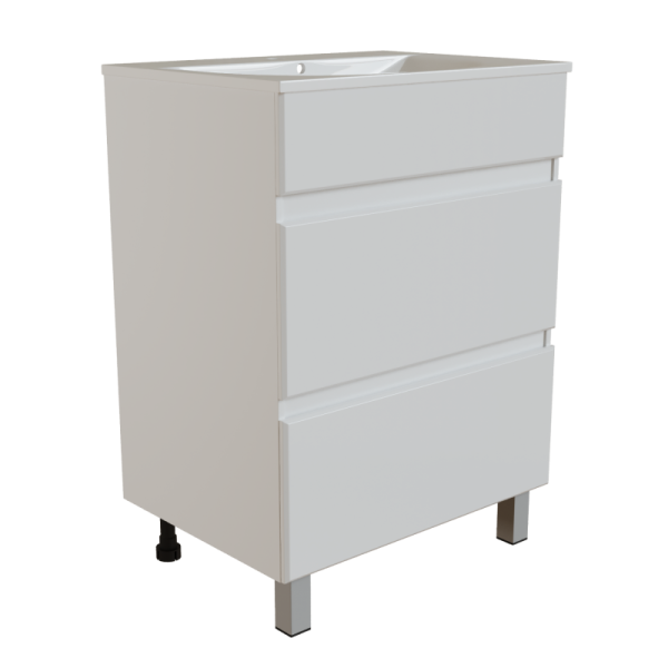 Тумба для ванной MIXLINE "БРИКС-60" 2 ящика под раковину "Breeze 60" мебельный (Sanita Luxe) (ПВХ) (555634)