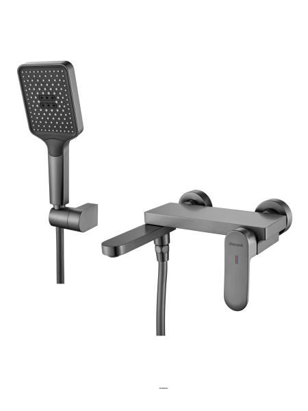 Смеситель для ванны Shevanik S4552T, Оружейная сталь