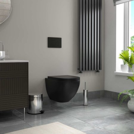 Унитаз подвесной Teymi Lina S Black черный матовый безободковый, сиденье микролифт T40111